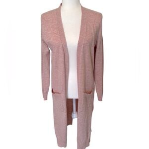 MATTY M Dusty Pink Long Open Cardigan Size Small